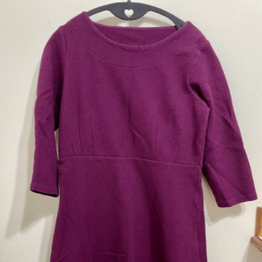 Joules knit dress 12 Plum flare skirt high waist with darts fits like a 6